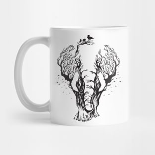 elephant with forest background Mug